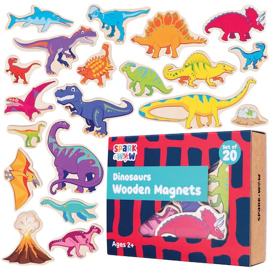 Spark & Wow Wooden Dinosaurs Magnets Set Figure | Michaels®